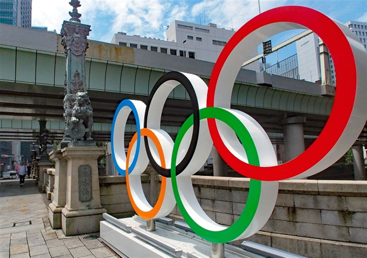五輪マークが日本橋へ
