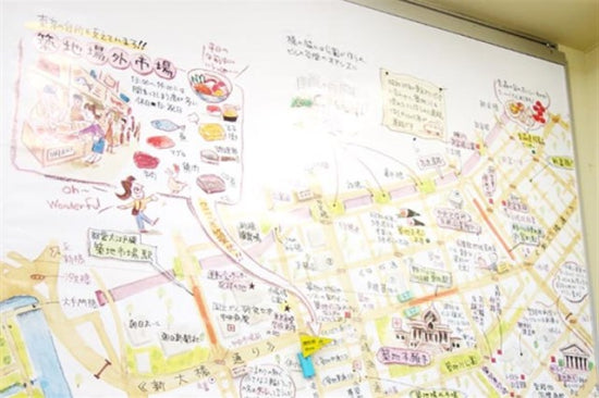 画像：築地界隈さんぽMAPの拡大版